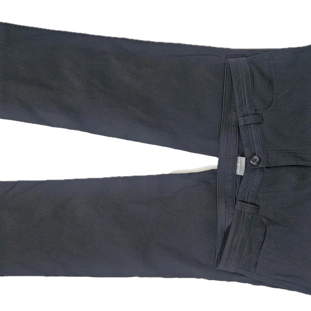 Eddie Bauer Pants‎ Womens 14 Black Chino Straight Nylon Spandex Pockets